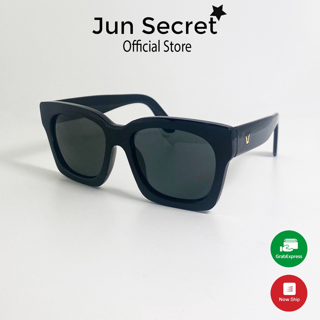 Kính mát nam nữ thời trang cao cấp Jun Secret tròng kính vuông to sang chảnh chống nắng, chống tia UV JSVRE