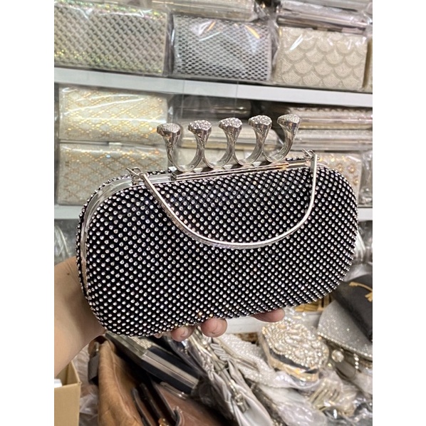 Bóp Đầm Cầm Tay Có Quai Đeo Vai Kết Hạt Thủ Công