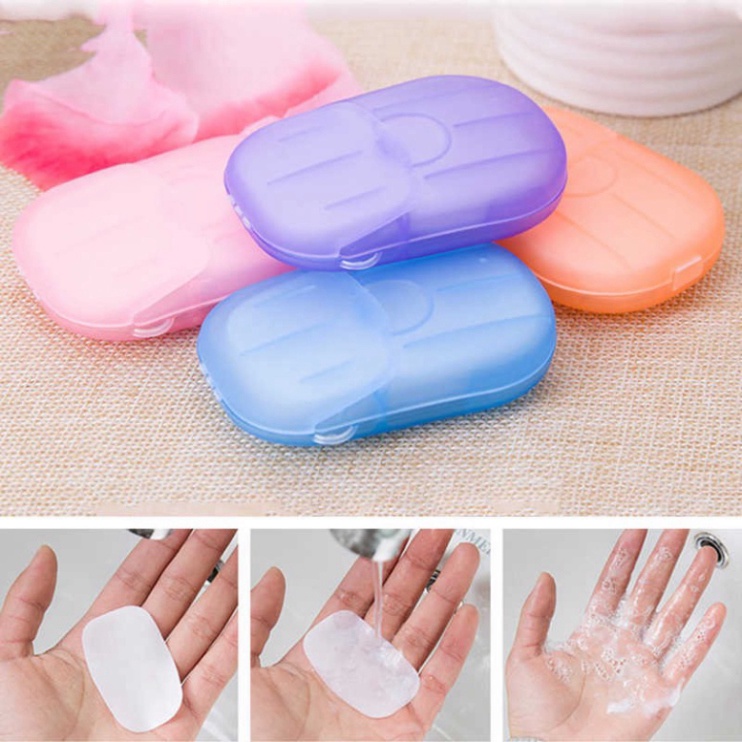 Hộp Xà Bông, Xà Phòng Giấy Khô Rửa Tay Nhỏ Gọn Mang Đi Du Lịch KABA