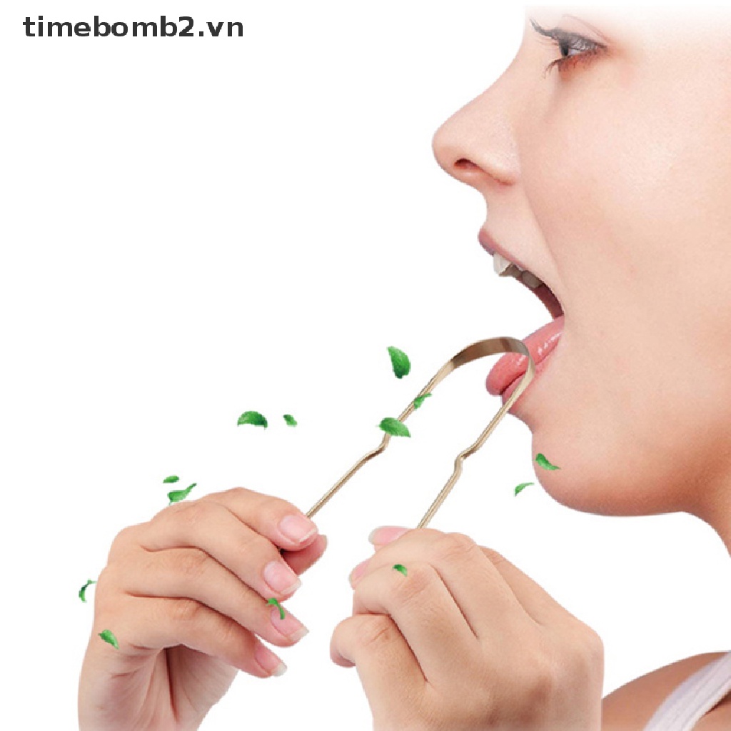 {Thời Trang Mới} Dụng Cụ Nạo Làm Sạch Lưỡi Bằng Thép Không Gỉ Vệ Sinh Răng Miệng