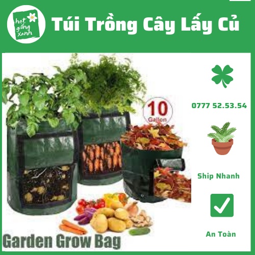 Túi trồng cây lấy củ, khoai tây, cà rốt, gừng, nghệ(50*35cm)