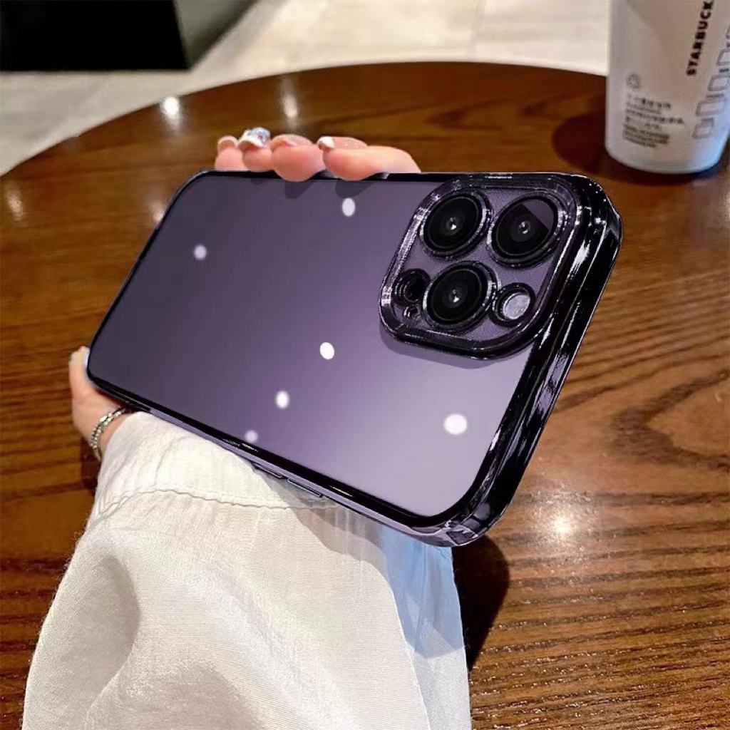 Ốp Điện Thoại iPhone 14 13 11 Pro max TPU Mềm Trong Suốt Chống Sốc Bảo Vệ Ống Kính Sang Trọng Cho case ốp lưng iPhone 14 13 11 Promax