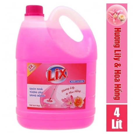 Nước Lau sàn Lix Hương lily 4kg và hương nắng hạ 3.6kg