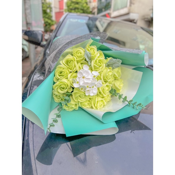 🌷Bó hoa sáp màu xanh cốm non tươi mới - tặng sinh nhật, 20-10, 20-11, 8/3...vô cùng ý nghĩa🌷