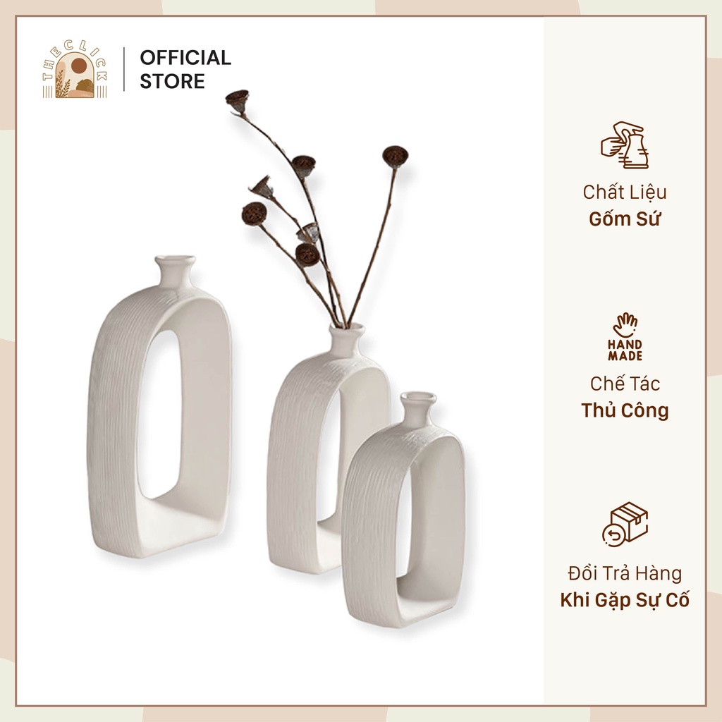 Bình Gốm Hiện Đại Decor Nhà Cửa Phong Cách Trừu Tượng