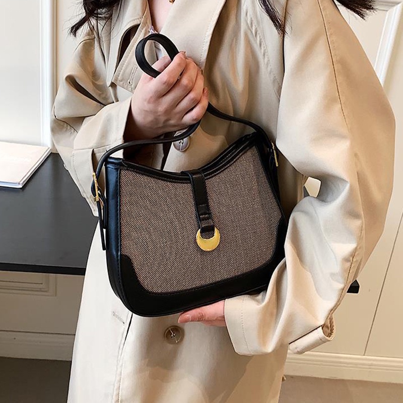 Túi Đeo Vai Màu Đen Kiểu retro Thời Trang Cho Bạn Gái