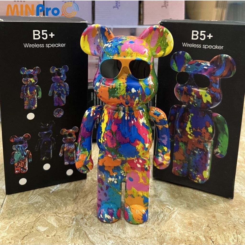 Loa bluetooth gấu Bearbrick MINPRO B5+ loa không dây mini bass mạnh cầm tay decor để bàn đẹp