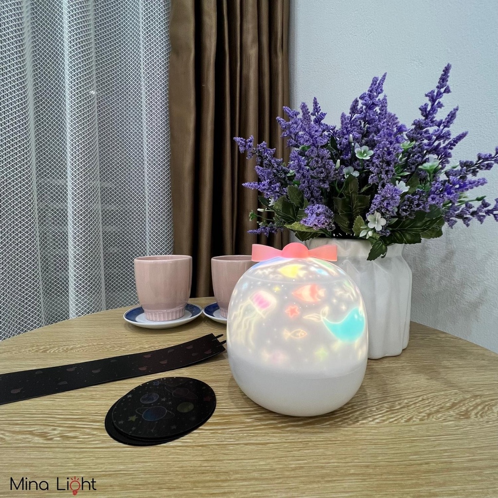 Đèn ngủ để bàn cute, đèn ngủ ngàn sao và chiếu sao vũ trụ 3D siêu dễ thương