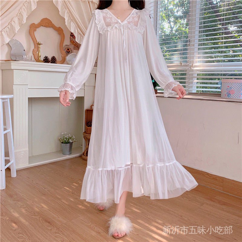 Đầm Ngủ Tay Dài Phong Cách Công Chúa Dễ Thương Thời Trang Mùa Hè Cho Nữ