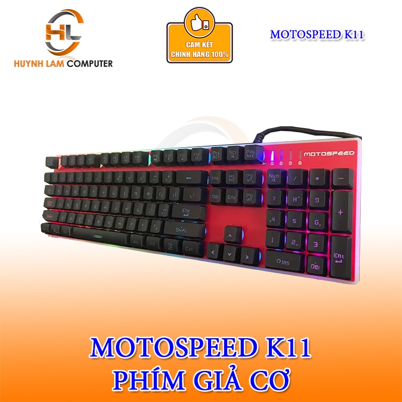 Bàn phím Motospeed K11 giả cơ LED tùy chỉnh - Hàng chính hãng