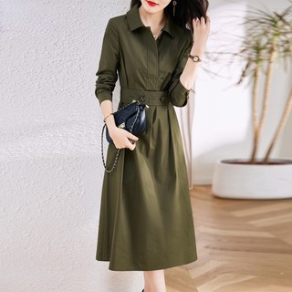Đầm Sơ Mi Cotton Mỏng Tay Dài Che Bụng Đa Năng Phong Cách Mới Mùa Thu 2023 Dành Cho Bạn Nữ