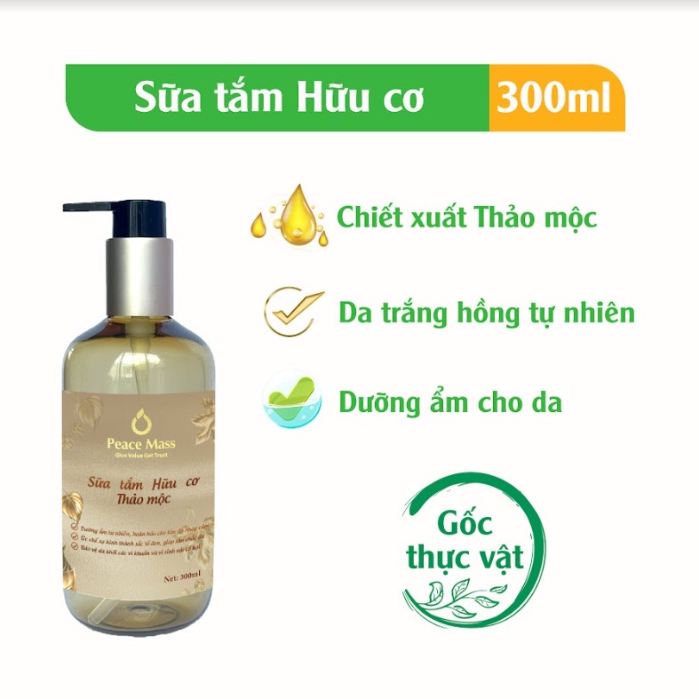 Sữa Tắm Hữu Cơ Thảo Mộc Peace Mass Nhẹ Nhàng Cho Da Nhạy Cảm 300ml - Việt Pr Shop