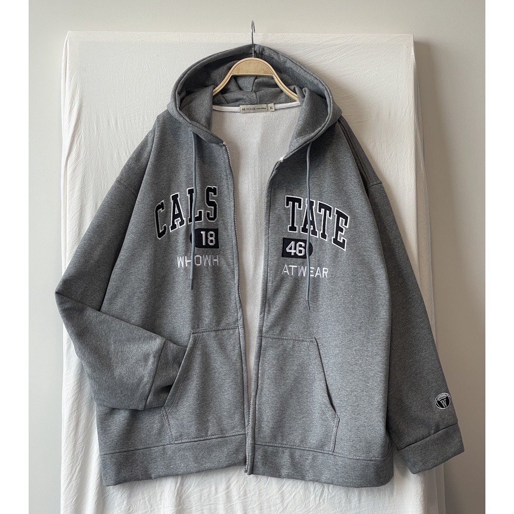 Áo Khoác Nỉ Bông Hoodie Zip CALSTATE Unisex Nam Nữ Phong Cách Hàn Quốc Ảnh Thật Có Sẵn Hàng