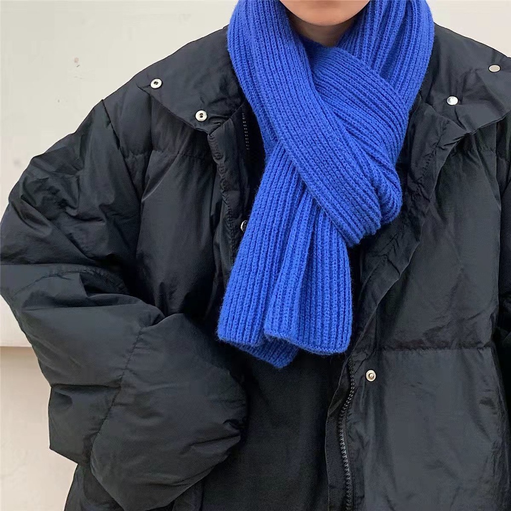 Khăn Choàng Cổ Màu Xanh Dương Thiết Kế Mới Giữ Ấm Cao Cấp Thời Trang Mùa Đông Dành Cho Nữ