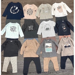 Bộ dài tay cotton xuất Âu cho bé trai bé gái