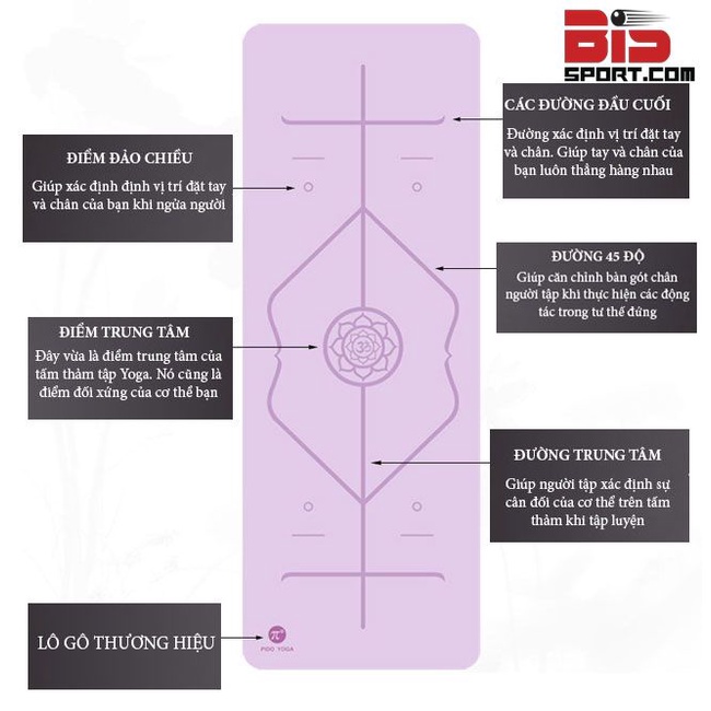 Thảm Tập Luyện Yoga Định Tuyến Cực Chuẩn PIDO ( PAIDU ) Chính Hãng - Thảm TPE 8mm - Xanh Bơ Đen