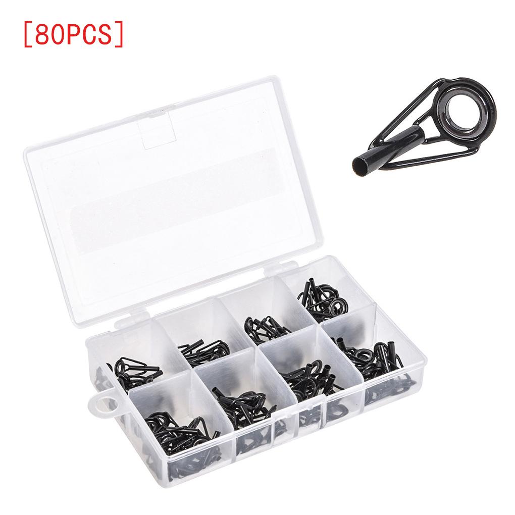 Set 80 Vòng Định Hình Cần Câu Cá Bằng Thép Không Gỉ 8 Kích Cỡ