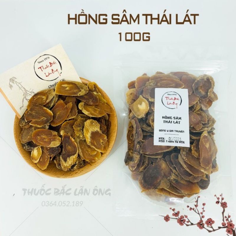 100g nhân sâm hồng sâm sấy dẻo Hàn Quốc thái lát