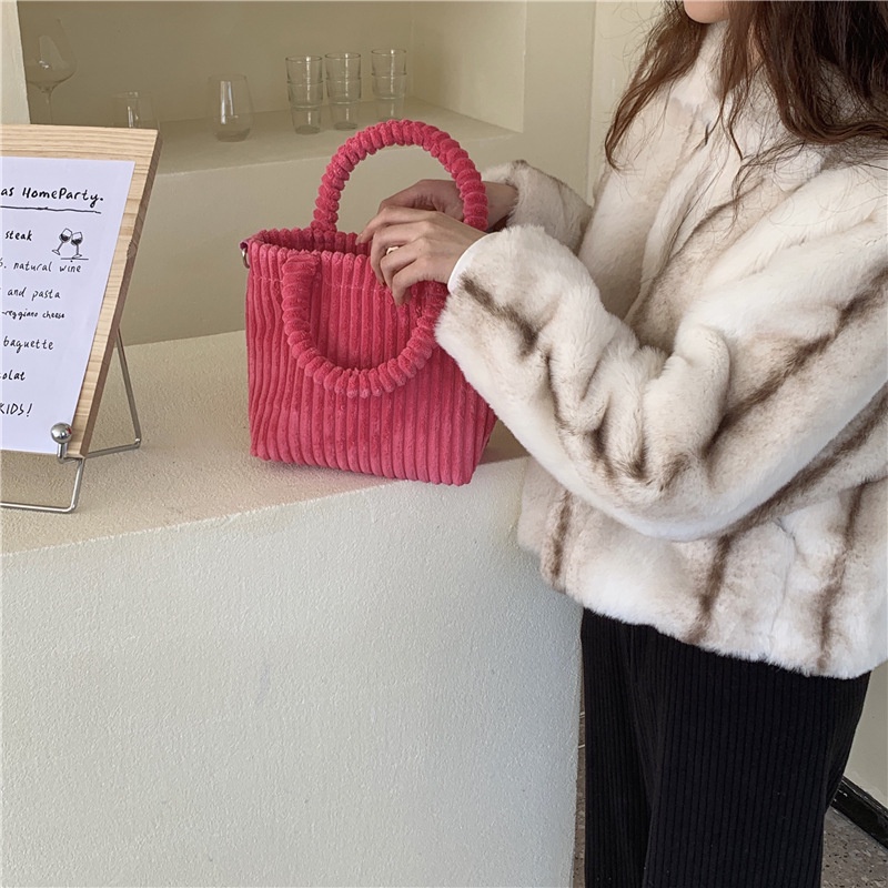 Túi Xách Vải Nhung Thời Trang Hàn Quốc Đơn Giản Cho Nữ