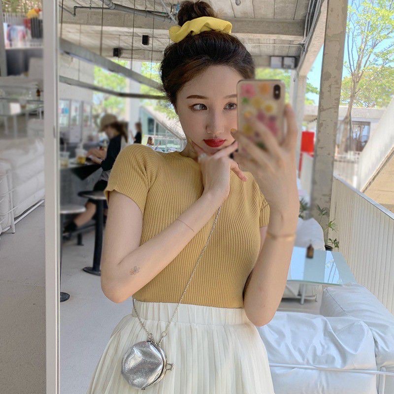 Áo trơn thun Gân Cotton Freesize  - Áo len tăm  - Màu: