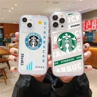 Ốp Lưng Iphone Sta.r B.uck, Nút Bạc, Dẻo trong,Iph6plus7plus/8/8plus/x/xs/11/12/pro/13/promax- Sencase