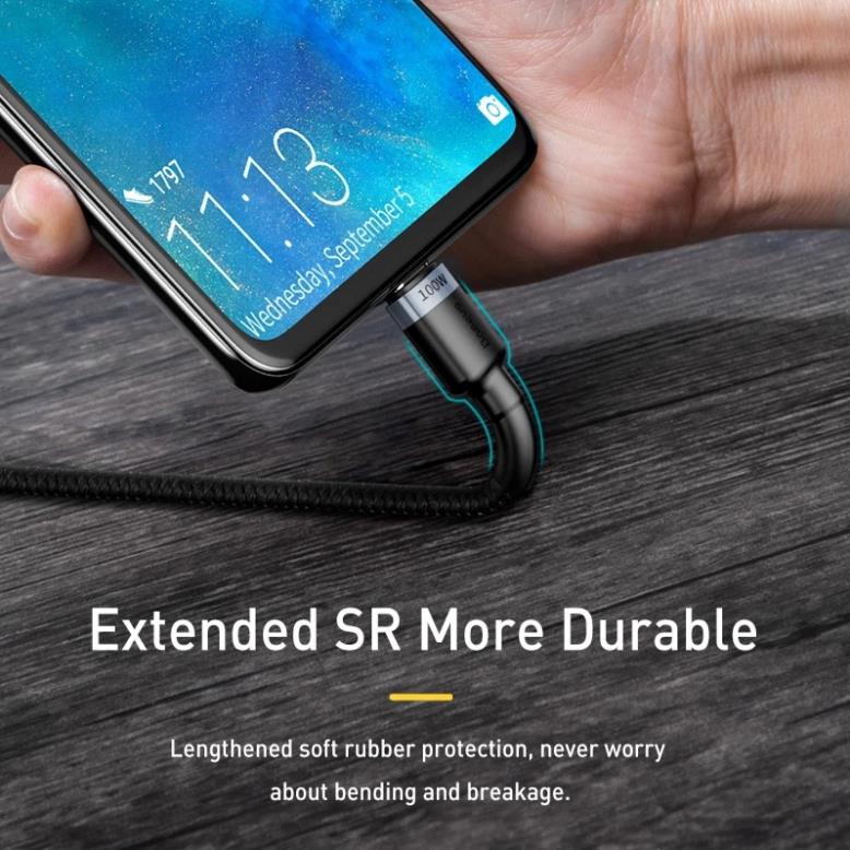 Dây cáp sạc Baseus từ USB C sang USB Type-C hỗ trợ QC 4.0 100W cho nhiều dòng điện thoại_TOPBUY24HMall