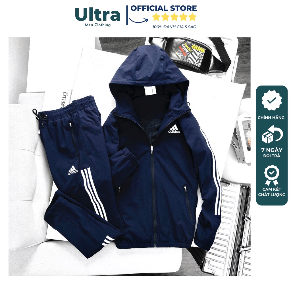 Bộ gió thể thao nam thu đông dài tay cao cấp Hàng loại 1 Ultra Men TM-20 Đồ bộ nam thu đông vải gió 2 lớp 2022
