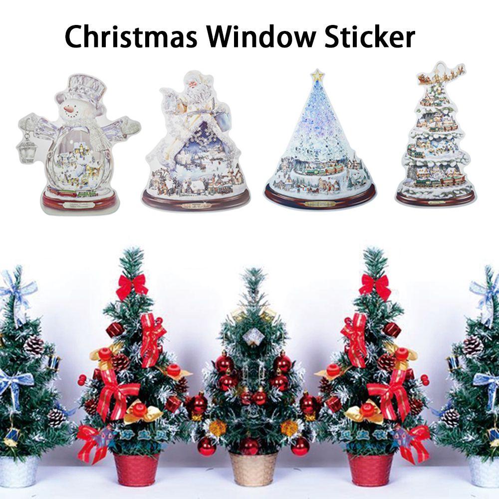 24 Sticker Dán Cửa Sổ Chống Nước Tĩnh Điện Trang Trí Giáng Sinh Năm Mới