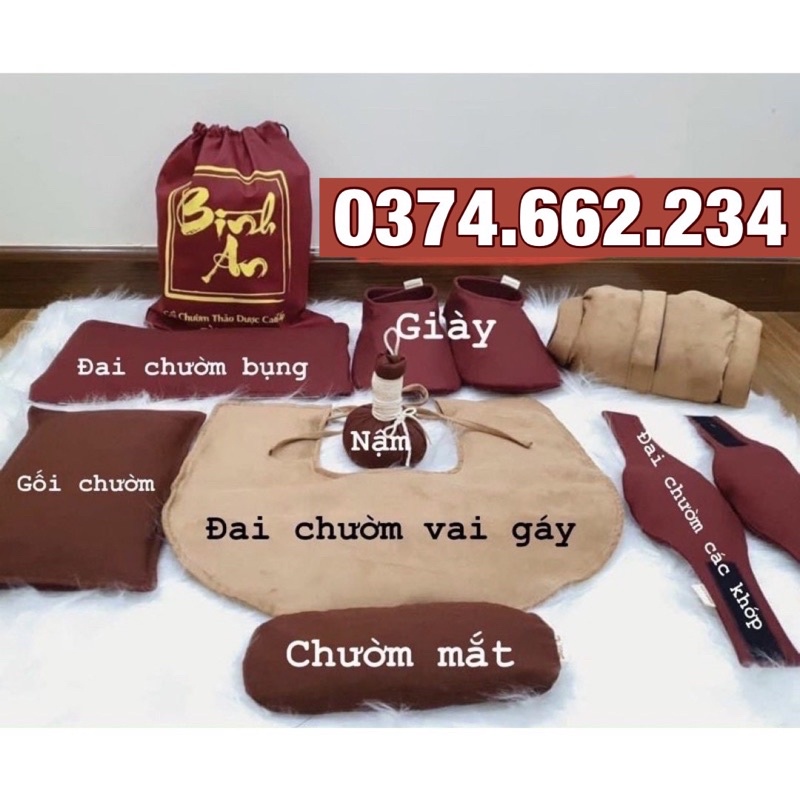 Túi Chườm Nóng Thảo Dược Bình An Giảm Đau Vai Gáy, Đau Lưng, Mỏi Mắt, Ấm bàn chân- Làm Nóng Bằng Lò Vi Sóng