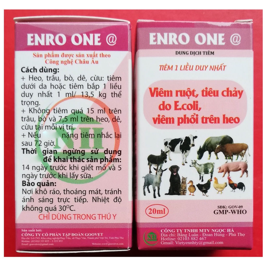 1 lọ ENRO ONE 20ml Chuyên dùng cho cho gia súc, gia cầm, chó mèo Trâu, bò, lợn, dê, cừu, ngựa