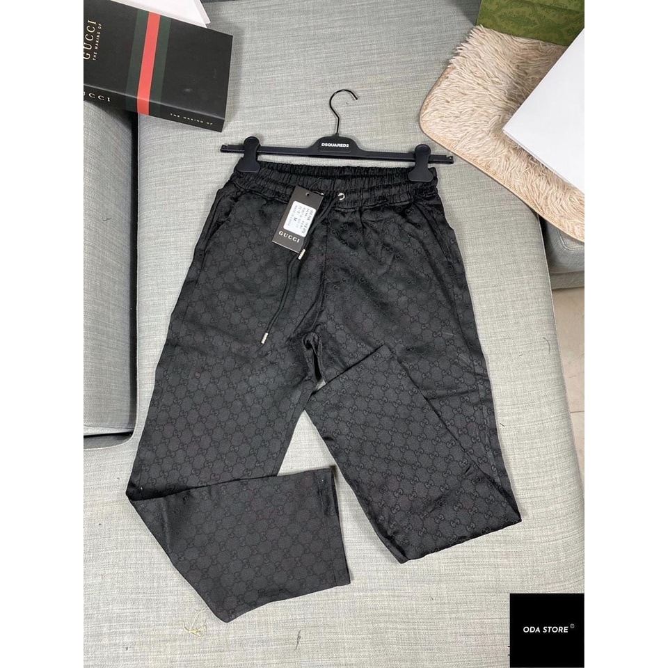 Quần dài nam - quần dài thể thao ống xuông vân GG,BB,DR chất liệu thô hình cao cấp