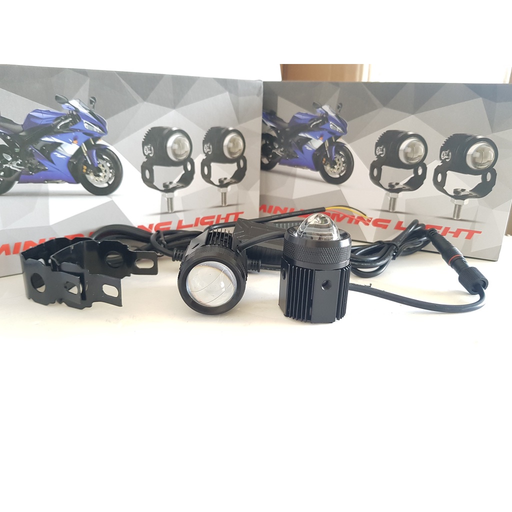 Bi Led mini trợ sáng. lắp oto xe máy. pha trắng cos vàng