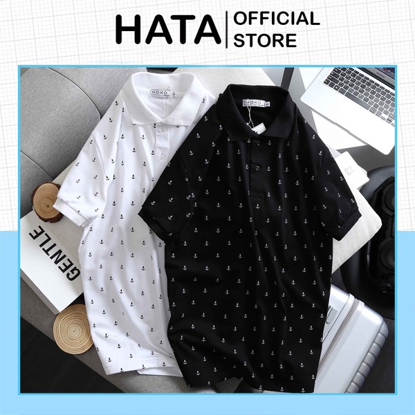 Áo Thun Nam Polo Cổ Bẻ Chất Liệu Cao Cấp 233 Họa Tiết Mũi Neo Siêu Thấm Hút Mồ Hôi Cực Hot