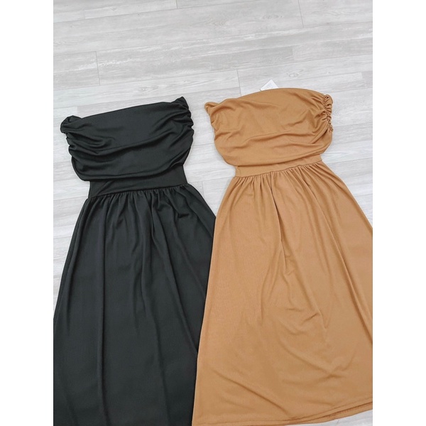 Váy tăm trễ vai dáng dài