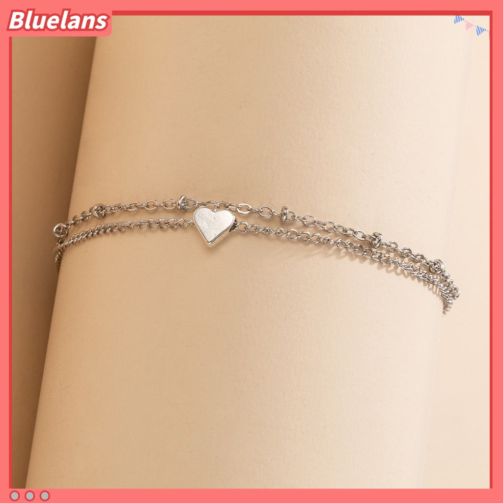 Lắc Chân Hai Lớp Mặt Hình Trái Tim Bằng Hợp Kim Thanh Lịch Có Thể Điều Chỉnh 48h