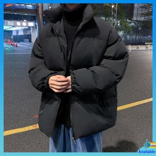 Áo khoác phao cotton dày dáng rộng cổ đứng thời trang mùa đông 2022 cho nam
