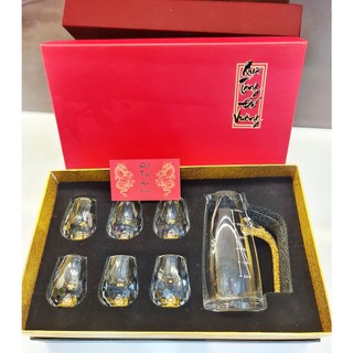 Ly rượu pha lê Đế Vương phối vàng 24k (Ly rời)