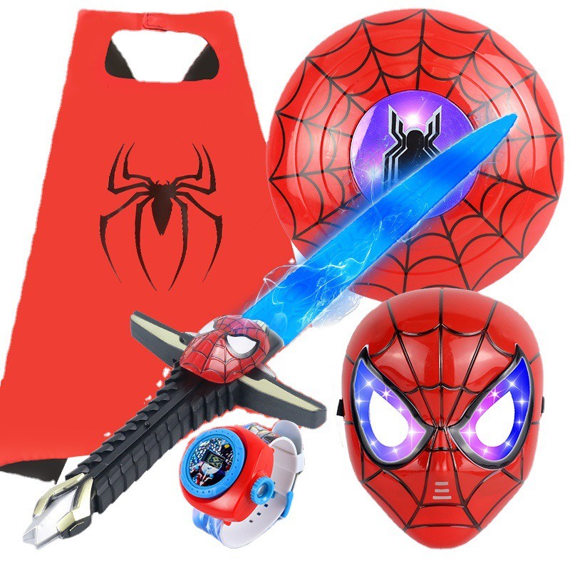 Áo Choàng Siêu Nhân Người Nhện, Mặt Nạ Người Sắt, Khiên Đội Trưởng Captain America - Đồ Chơi Hóa Trang Cho Bé