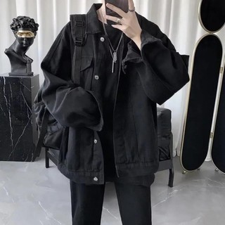Áo khoác jeans xanh đen trơn dành cho nam nữ jeagovn