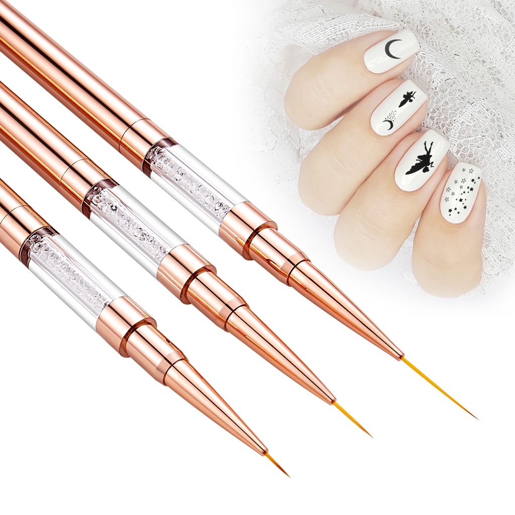 Cọ vẽ trang trí móng tay nghệ thuật LUSLUKING hai đầu siêu mỏng