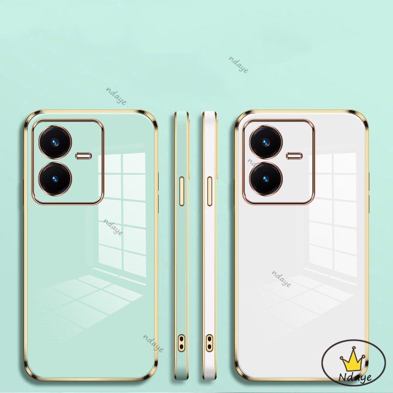 Ốp Lưng VIVO Y22 Y22S Y35 Y16 Y21 Y21S Y33T Y33S T1X Y20 Y20S Y12S Y12A Ốp Điện Thoại Viền Thẳng Màu Macaron Cho NDYZB