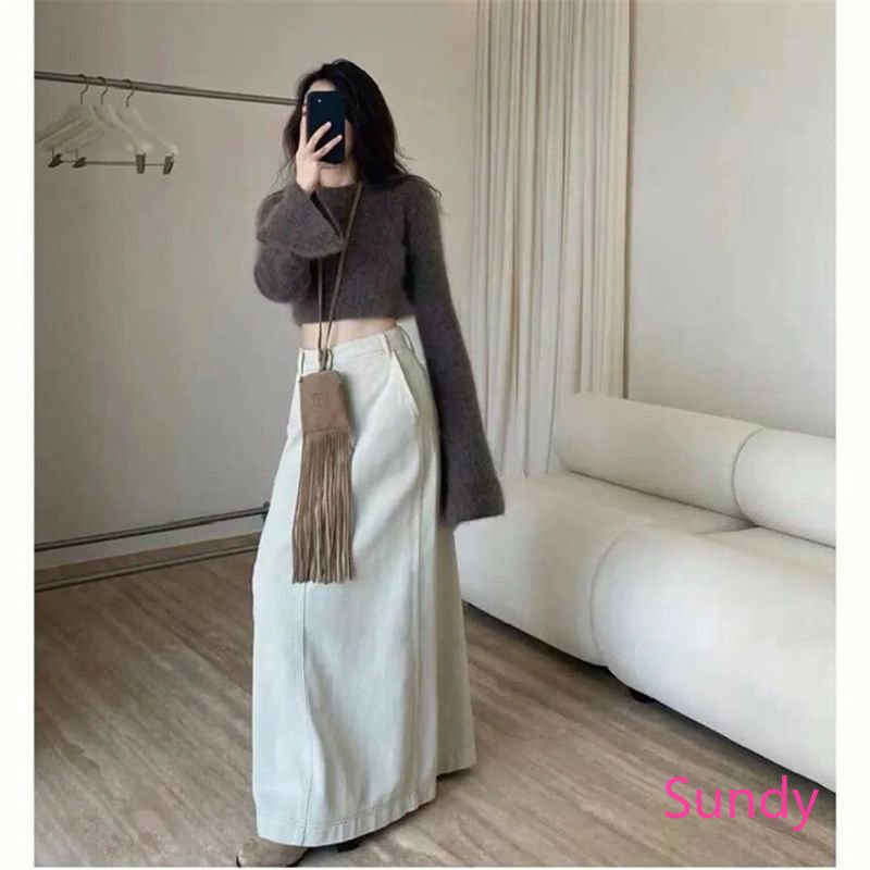 Áo Sweater Dệt Kim Tay Loe Dài Dáng Rộng Mềm Mại Thời Trang Xuân Thu Cho Nữ