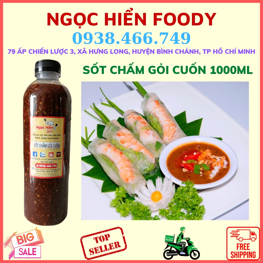 Sốt chấm gỏi cuốn chay mặn đều dùng được 1000ml, NGỌC HIỂN FOODY
