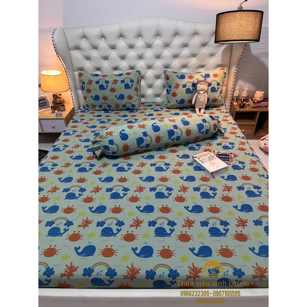 BỘ DRAP THUN SIÊU LẠNH LỤA LATICO THÁI LAN CAO CẤP MỚI (ÔM KHOÁ KÉO)