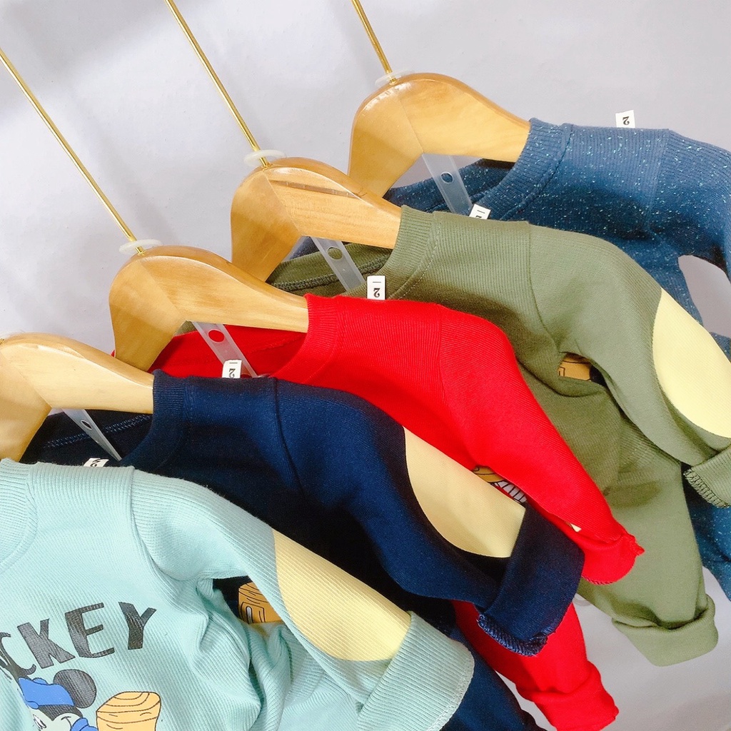 Set bộ thu đông trẻ em dành cho bé trai 8-18kg, bộ len tăm cho bé  mẫu mickey, chất mềm mịn, đường may đẹp.MICKEY68