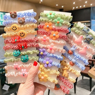 Set 10 dây buộc tóc hoạt hình màu sắc dễ thương
