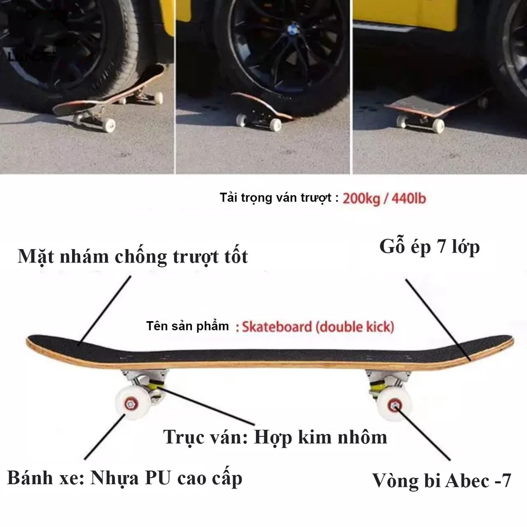 Ván trượt người lớn newbie cho người mới tập chơi, kích thước 20x80x10 cm