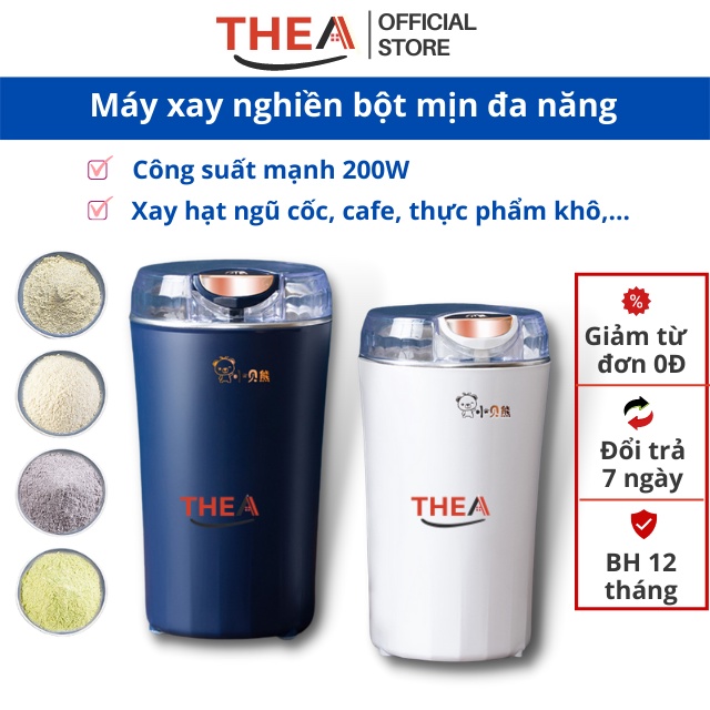 Máy xay nghiền bột mini cầm tay đa năng công suất mạnh, xay bột khô, đậu nành, hạt ngũ cốc, cafe siêu mịn 200W - THEA