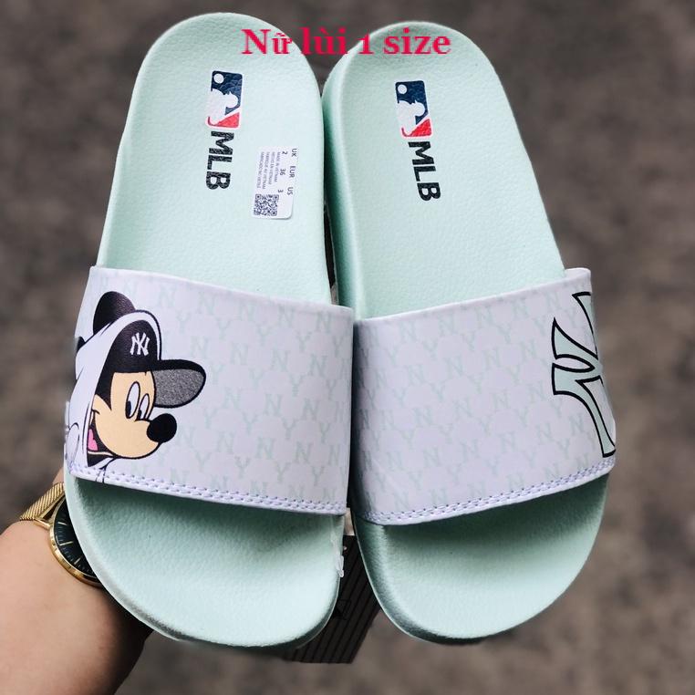 Dép unisex 𝐌𝐢𝐜𝐤𝐞𝐲 ❤️FREESHIP + Hộp❤️ dép mlb mickey quai ngang thể thao nữ in nhiều màu, mc để IP siêu bền, 𝐌𝐋𝐁-𝐌𝐢𝐜𝐤𝐞𝐲
