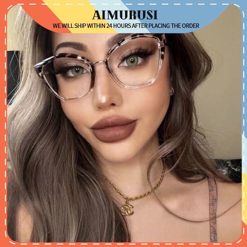 (AIMURUSI) COD Kính Gọng Hình Mèo TR90 Phong Cách Âu Mỹ Thời Trang Cho Nam Nữ